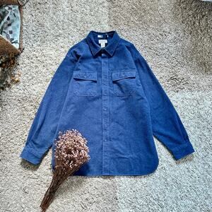 Vintage 80s LL Bean Overshirt Jacket Traditional Fit Soft Cotton Oversized L